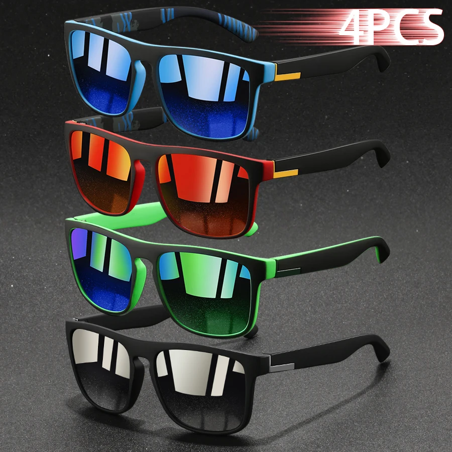 Designer Sunglasses - 1/4PCS Fashion Vintage Square Sunglasses Men