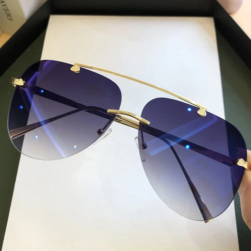 Vintage Rimless Alloy Aviation - đánh giá và giá Designer Sunglasses
